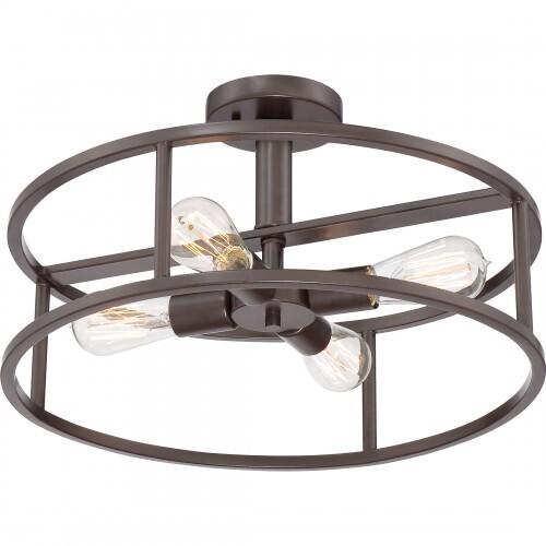 Quoizel NHR1718WT New Harbor Semi flush 4 light wstrn brnz Semi-Flush Mount