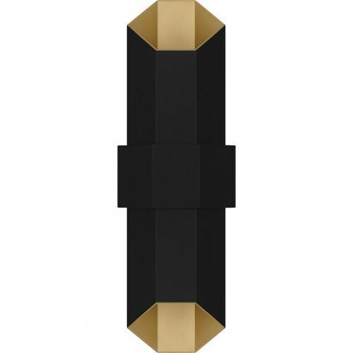 Quoizel CHS8407MBKG Chasm Outdoor wall led light matte black gold Outdoor Lantern