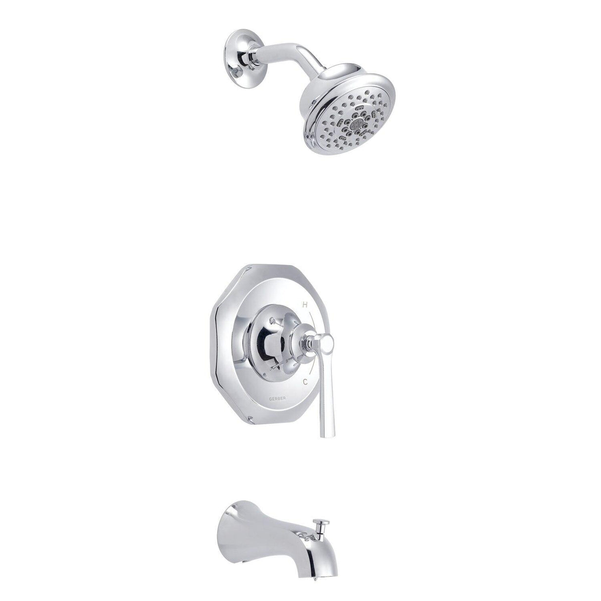 Gerber D501028TC Chrome Draper Tub & Shower Trim Kit, 1.75GPM