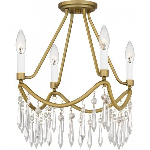 Quoizel AID1712AB Airedale Semi flush 4 lights aged brass Semi-Flush Mount