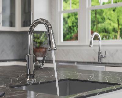 Pfister Polished Chrome 1-handle Pull-down Bar/prep Kitchen Faucet GT572-TDC