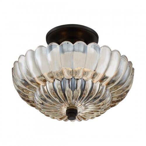 Quoizel WHP1712MC Whitecap Semi flush 3 lights mottled cocoa Semi-Flush Mount