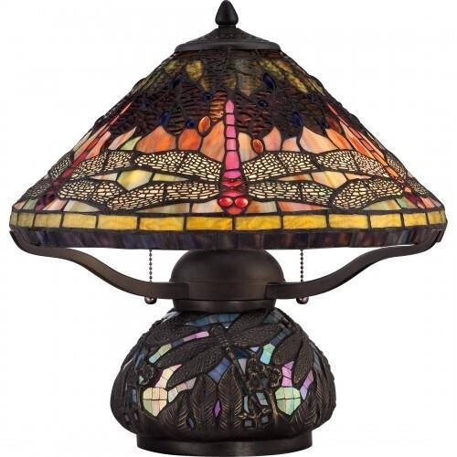 Quoizel TF1851TIB Copperfly Table lamp tiffany 16"d Table Lamp
