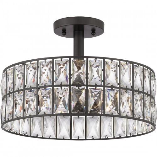 Quoizel QF4046WT Coffman Semi-flush mount 3 light western bronze Semi-Flush Mount