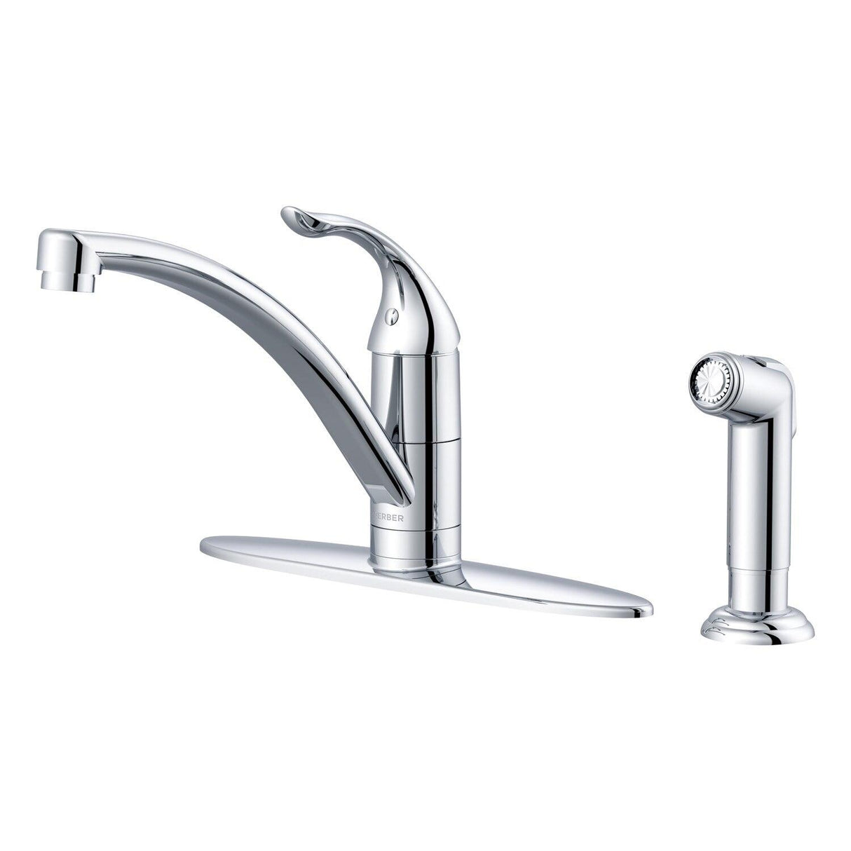 Gerber G0040012SS Stainless Steel Viper Single Handle Kitchen Faucet W/ Spray & Deck ...