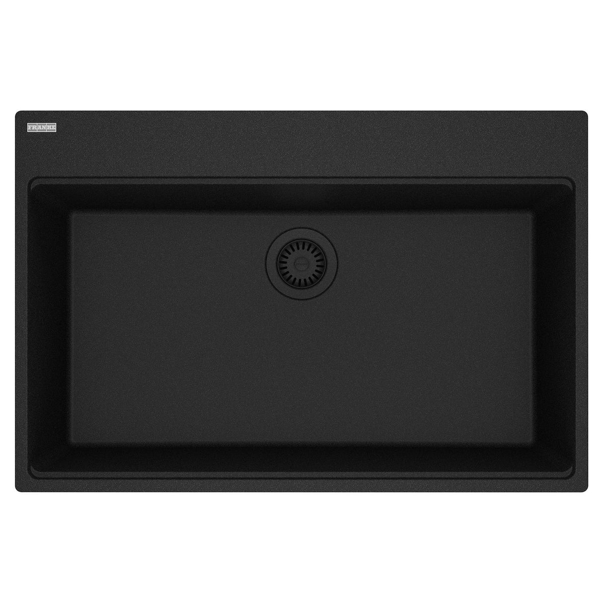 FRANKE MAG61031-ONY Maris Topmount 33-in x 22-in Granite Single Bowl Kitchen Sink in Onyx In Onyx
