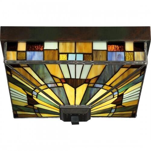 Quoizel TFIK1614VA Inglenook Flush mount tiffany 14" Flush Mount