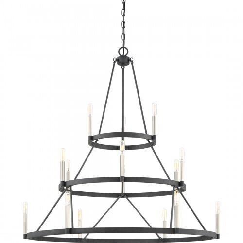 Quoizel DOR5015MB Doran 12 light chandelier mottled black Chandelier