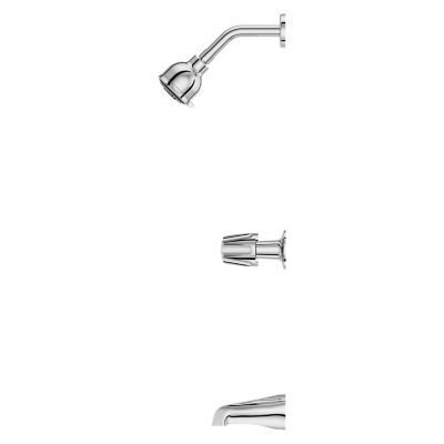 Polished Chrome Pfister 3-handle Tub & Shower Faucet With Metal KNO... LG01-3120