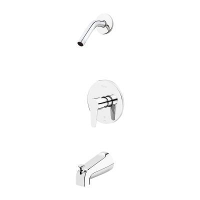 Pfirst Modern 1-Handle Tub & Shower, Trim Only Less Showerhead in Polished Chrome