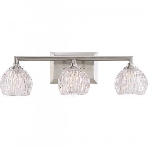 Quoizel PCSA8603BN Serena Vanity, 3-Light 180 Total Watts, Brushed Nickel (Showroom Display for Sale)