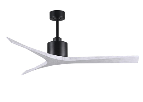 Matthews Fan MW-BK-MWH-60 Mollywood 6-speed contemporary ceiling fan in Matte Black finish with 60” solid matte white wood blades