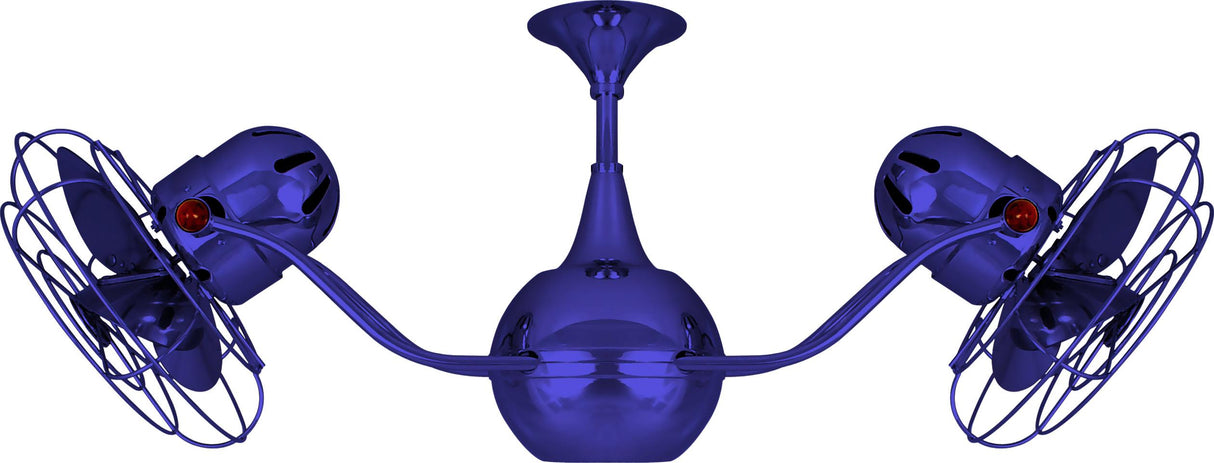 Matthews Fan VB-BLUE-MTL Vent-Bettina 360° dual headed rotational ceiling fan in Safira (Blue) finish with metal blades.