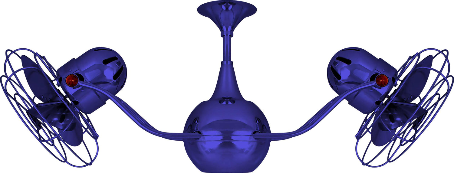 Matthews Fan VB-BLUE-MTL Vent-Bettina 360° dual headed rotational ceiling fan in Safira (Blue) finish with metal blades.