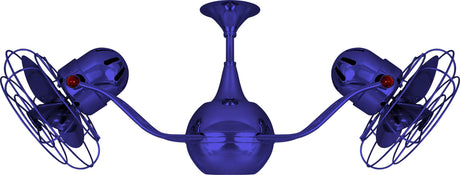 Matthews Fan VB-BLUE-MTL Vent-Bettina 360° dual headed rotational ceiling fan in Safira (Blue) finish with metal blades.