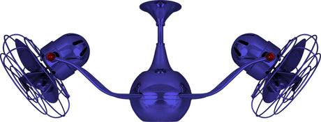 Matthews Fan VB-BLUE-MTL Vent-Bettina 360° dual headed rotational ceiling fan in Safira (Blue) finish with metal blades.