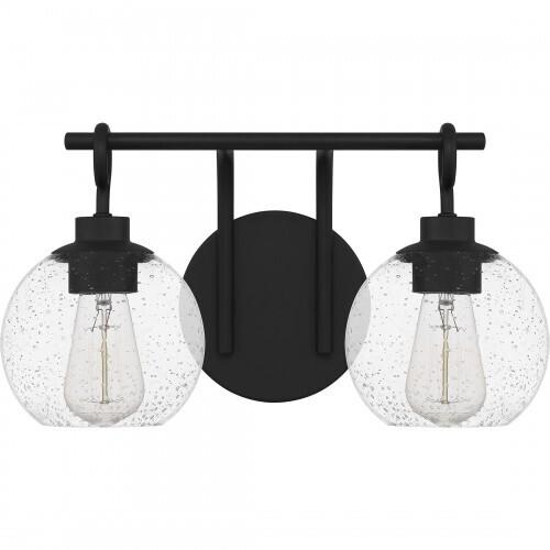 Quoizel WTN8616MBK Winston Vanity, 2-Light 200 Total Watts, Matte Black