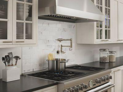 Pfister Polished Nickel 2-handle Pot Filler Faucet GT533-PFD