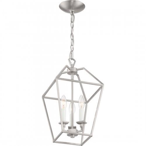 Quoizel AVY5203BN Aviary Pendant Ceiling Lighting, 3-Light, 180 Watts, Brushed Nickel (17"H x 10"W)