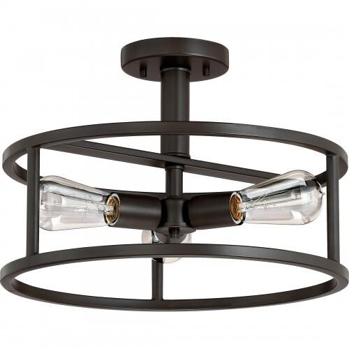 Quoizel NHR1715WT New Harbor Semi flush wstrn brnz 3lts Semi-Flush Mount