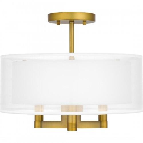 Quoizel QSF5576AB Quoizel Semi-Flush Mount Semi flush 3 lights aged brass Semi-Flush Mount