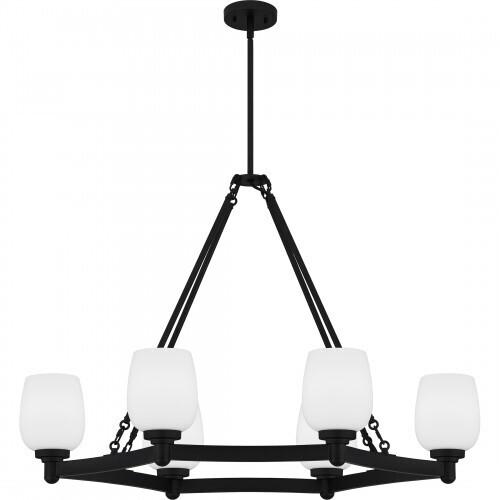 Quoizel PNG638MBK Penning Linear chandelier 6 lights matte black Island Light