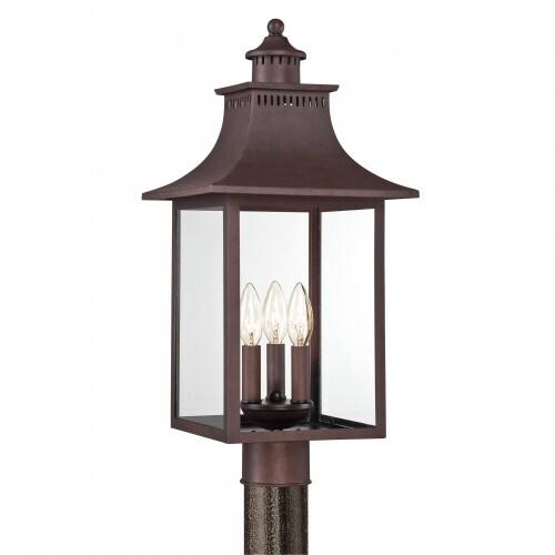 Quoizel CCR9010CU Chancellor Outdoor post lantern 10" copper bronze Outdoor Lantern