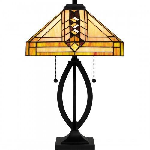 Quoizel TF6152MBK Tiffany Table lamp tiffany 2 lights matte black Table Lamp
