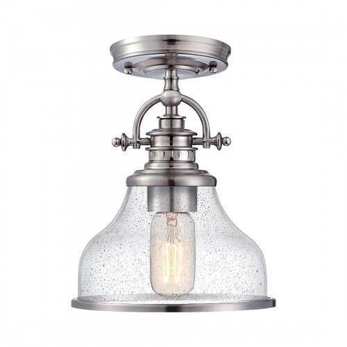 Quoizel GRTS1708BN Grant Semiflush mount 1 light brushed nickel Semi-Flush Mount