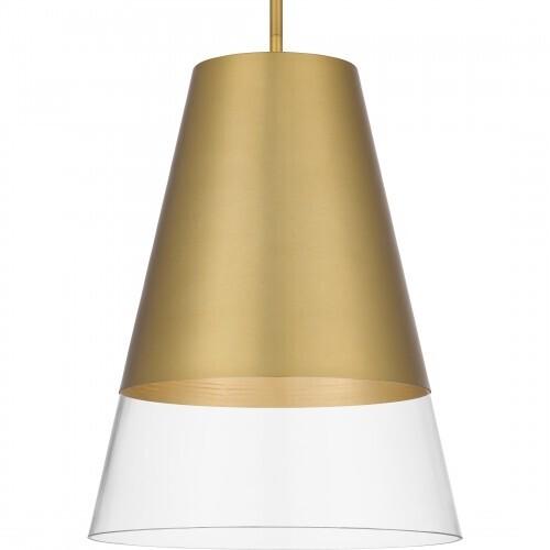 Quoizel PRG1514BRG Peregrine Mid pendant 1 light brushed gold Mini Pendant