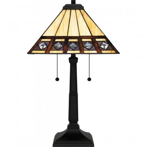 Quoizel TF16139MBK Tiffany Table lamp tiffany 2 lights matte black Table Lamp