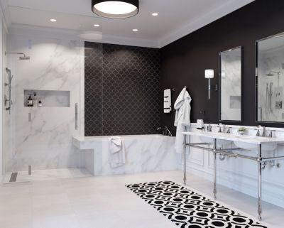 Pfister Polished Chrome Park Avenue Widespread Bath Faucet LG49-FE0C