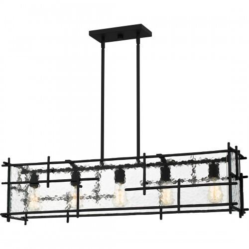 Quoizel DPN538MBK Daphne Linear chandelier 5 lights matte black Island Light