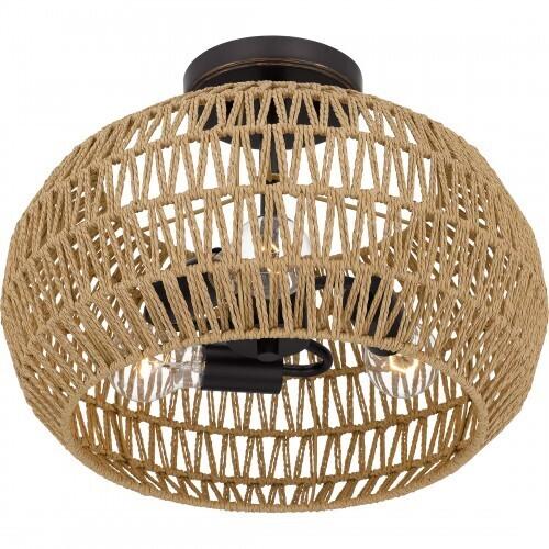 Quoizel QSF4034PN Quoizel Semi-Flush Mount Semi flush 3 lights palladian bronze Semi-Flush Mount