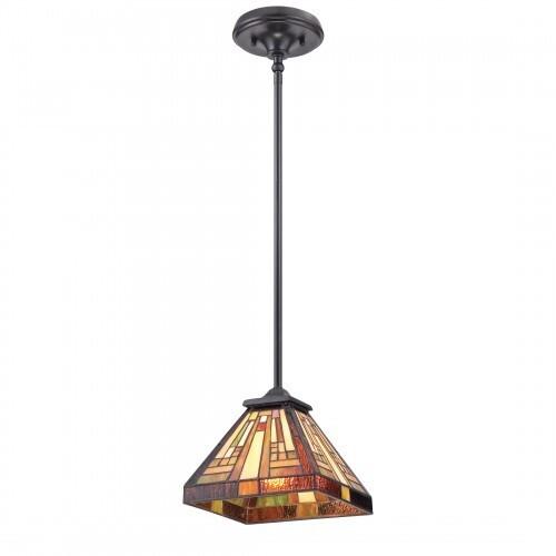 Quoizel TFST1508VB Stephen Tiffany mini pendant 8"sq vintage bronze Mini Pendant