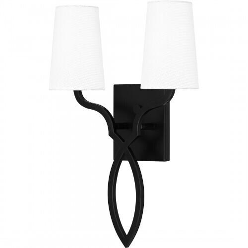 Quoizel QW16130MBK Quoizel Wood Wall 2 light matte black Wall Sconce