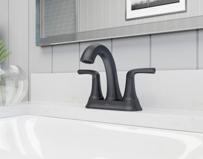 Pfister Matte Black 2-handle 4" Centerset Bathroom Faucet LG48-MCA0B