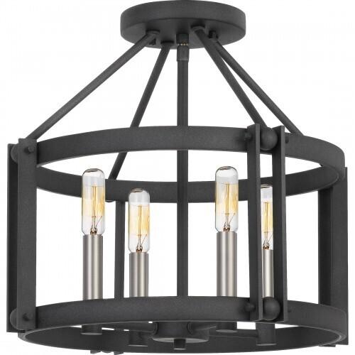 Quoizel VC1716MB Victor Semi-flush mount 4 light mottled black Semi-Flush Mount