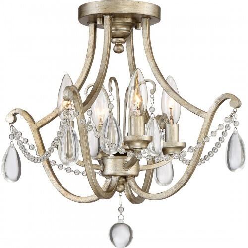 Quoizel REG1716VG Regent 4 light semi flush vintage gold Semi-Flush Mount