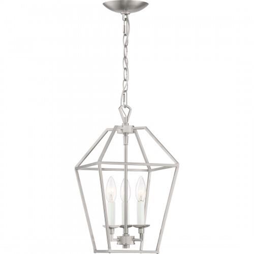 Quoizel AVY5203BN Aviary Pendant Ceiling Lighting, 3-Light, 180 Watts, Brushed Nickel (17"H x 10"W)