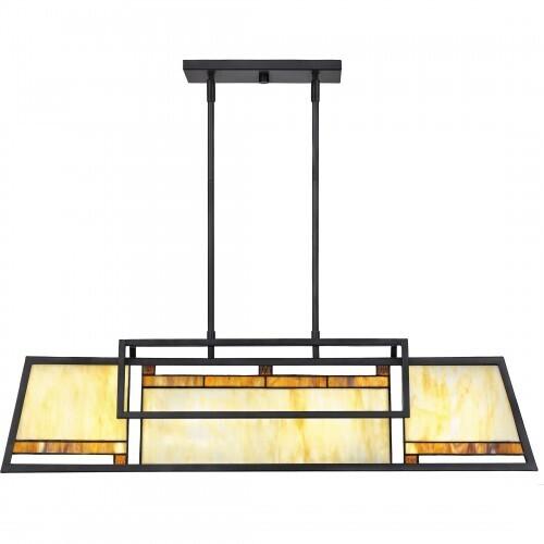 Quoizel ATW439MBK Atwater Linear chandelier 4 light matte black Island Light