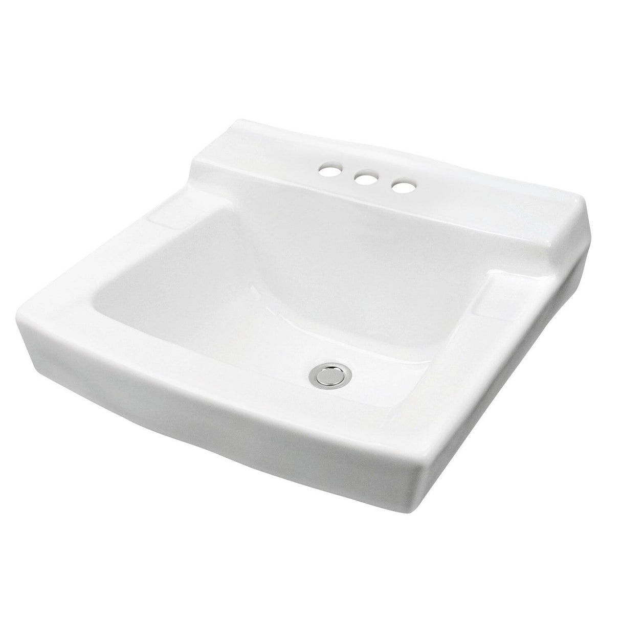 Gerber G0012384 White Hayes 4" Centers Wall Hung Bathroom Sink