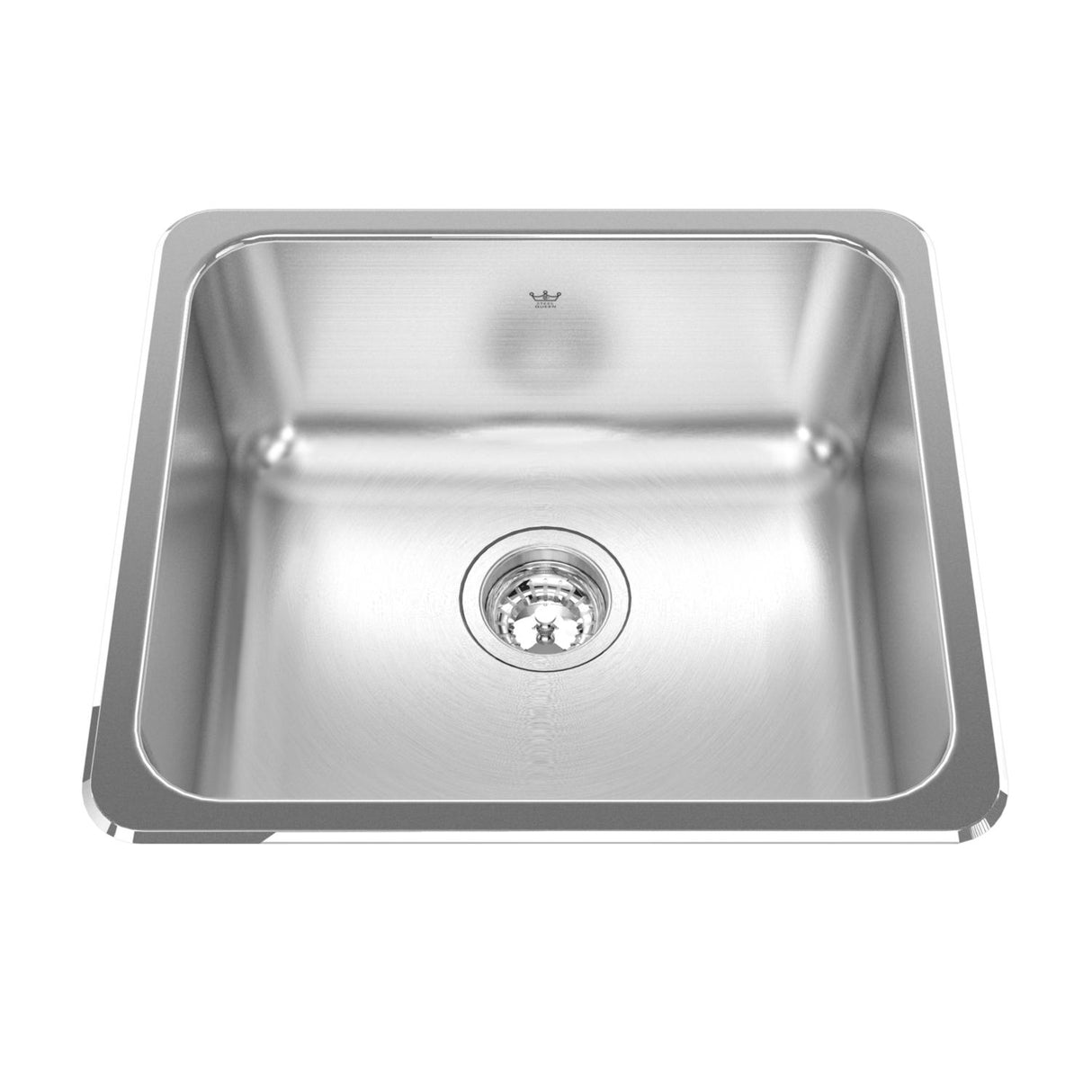 KINDRED QSA1820-8N Steel Queen 20.13-in LR x 18.13-in FB x 8-in DP Drop In Single Bowl Stainless Steel Kitchen Sink In Satin Finished Bowl with Mirror Finished Rim