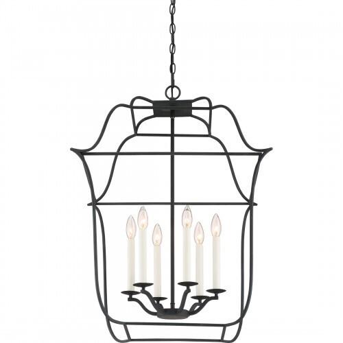 Quoizel GLY5206BA Gallery 6 light foyer ryl ebony Pendant