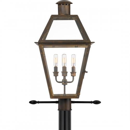Quoizel RO9014IZ Rue De Royal Outdoor post 4 light industrial bronze Outdoor Lantern