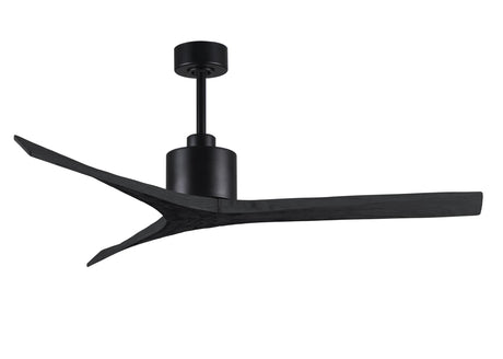 Matthews Fan MW-BK-BK-60 Mollywood 6-speed contemporary ceiling fan in Matte Black finish with 60” solid matte black wood blades