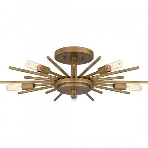 Quoizel QSF6158WS Quoizel Semi-Flush Mount Semi flush 5 lights weathered brass Semi-Flush Mount