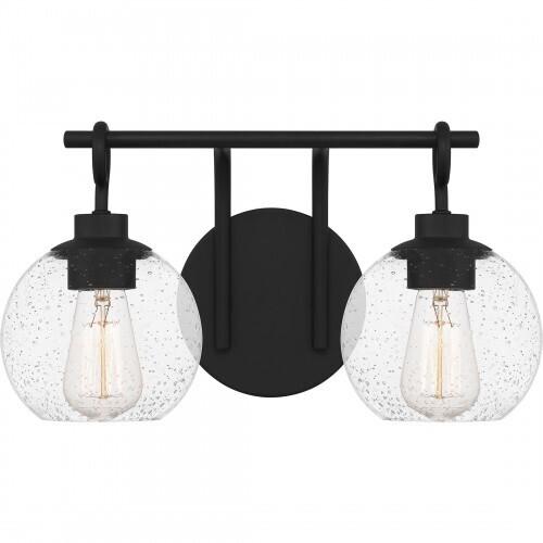 Quoizel WTN8616MBK Winston Vanity, 2-Light 200 Total Watts, Matte Black