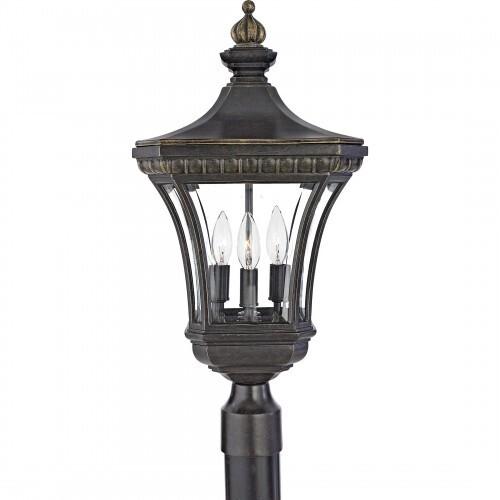 Quoizel DE9256IB Devon Outdoor post impr brnz 3l Outdoor Lantern