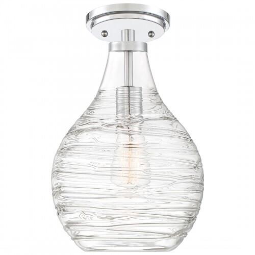 Quoizel QSF4019C Genie Semiflush mount 1 light polished chrome Semi-Flush Mount